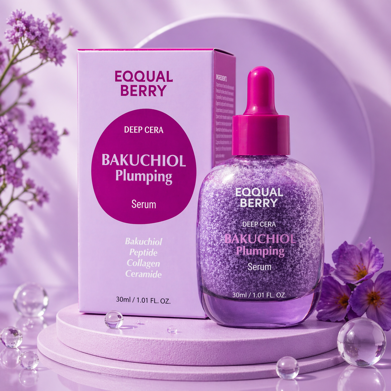 Eqqualberry bakuchiol plumping serum