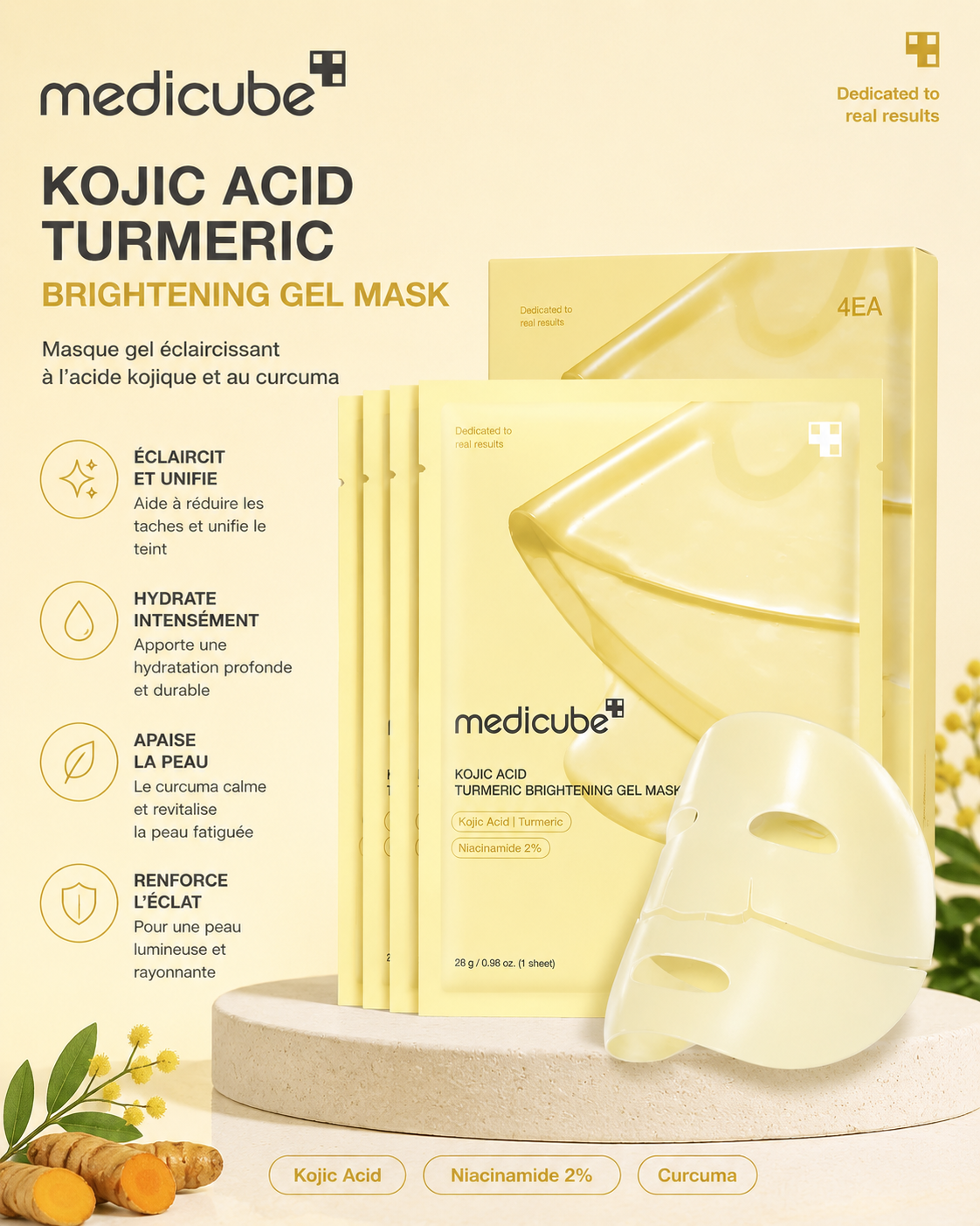 Medicube Kojic Acid Turmeric Brightening Gel Mask - (1 masque)