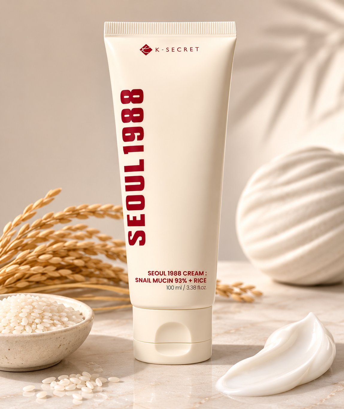 K-SECRET Seoul 1988 Cream: Snail Mucin 93% + Rice 100ml